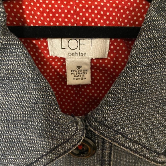 LOFT denim jacket- size 8P - Picture 5 of 8